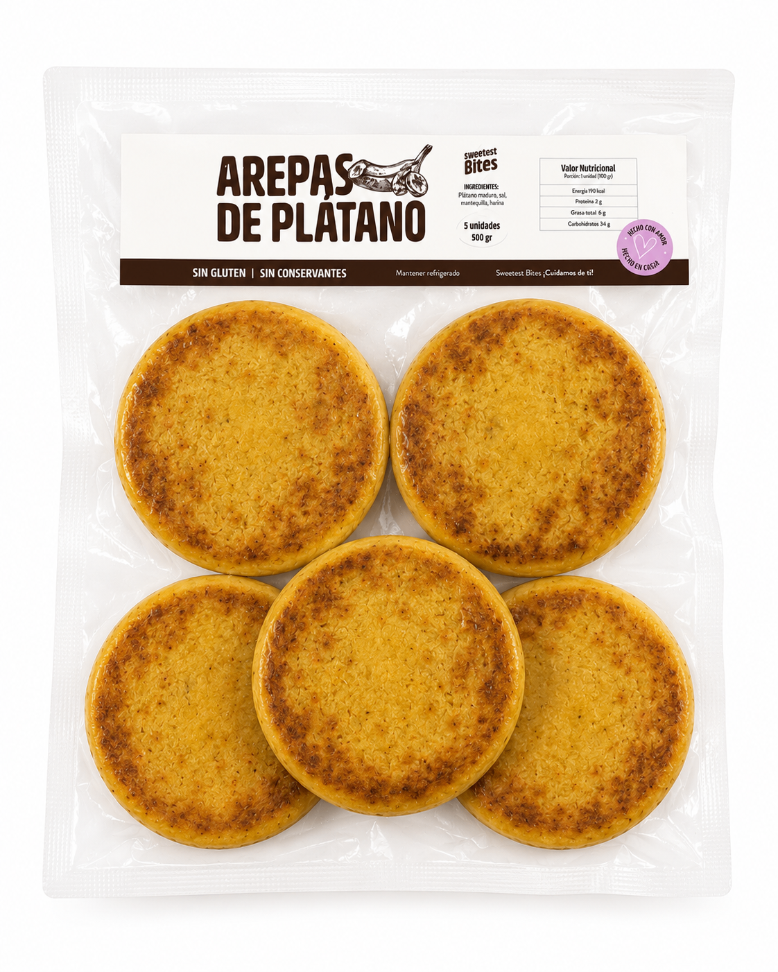 AREPAS DE PLÁTANO (PACK) 5 